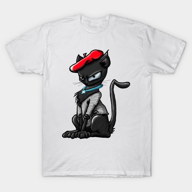 French black cat T-Shirt by MarshallArtsMise